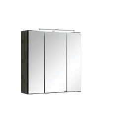 Armoire De Toilette Bobbi 60cm Modèle 2 3 Portes & Eclairage LED - Graphite -EMOB-MEUBLES Ventes 003.1.0042 1 725f