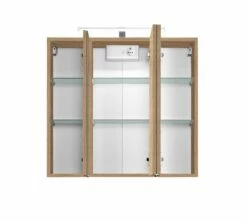 Armoire De Toilette Bobbi 70cm Modèle 2 3 Portes & Eclairage LED - Chêne -EMOB-MEUBLES Ventes 007.1.0081 2 56a9