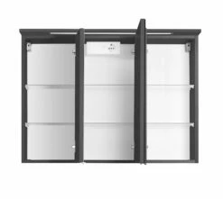 Armoire De Toilette Bobbi 90cm Modèle 1 3 Portes & Eclairage LED - Graphite -EMOB-MEUBLES Ventes 012.1.0042 2 0235
