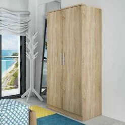 Armoire Ramos 80cm Avec 2 Portes - ChĂȘne