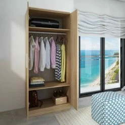 Armoire Ramos 80cm Avec 2 Portes - Chêne -EMOB-MEUBLES Ventes 1016ROBLE 000a b780