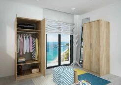 Armoire Ramos 80cm Avec 2 Portes - Chêne -EMOB-MEUBLES Ventes 1016ROBLE 000ab 76fa