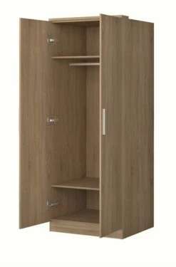 Armoire Ramos 80cm Avec 2 Portes - Chêne -EMOB-MEUBLES Ventes 1016ROBLE 150 3ea1