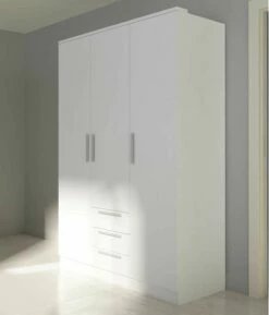 Armoire Ramos 120cm Avec 3 Portes & 3 Tiroirs - Blanc