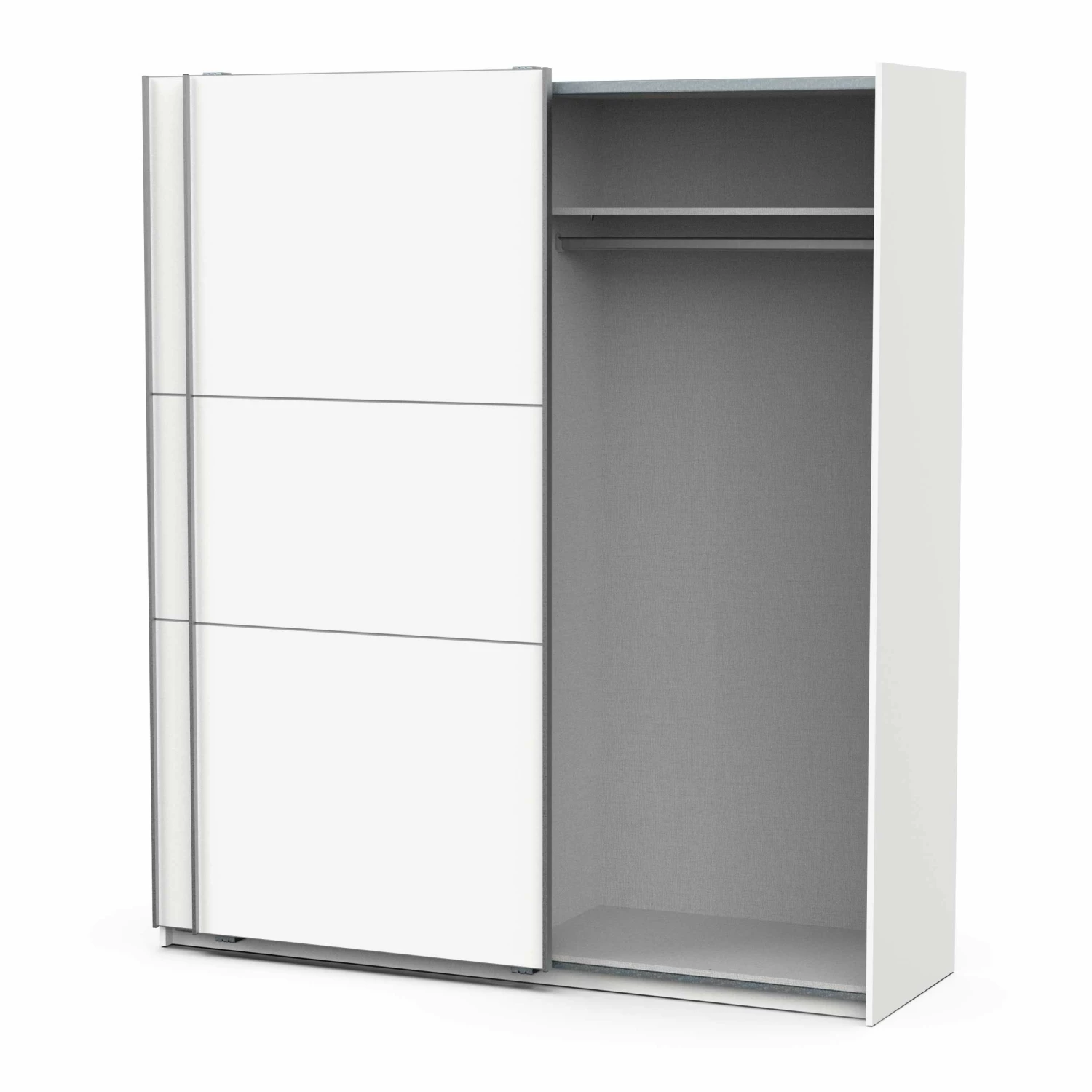 Penderie Spectre 178cm Avec Portes Coulissantes - Blanc Mat 2 Penderie Spectre 178cm Avec Portes Coulissantes - Blanc Mat – Image 2