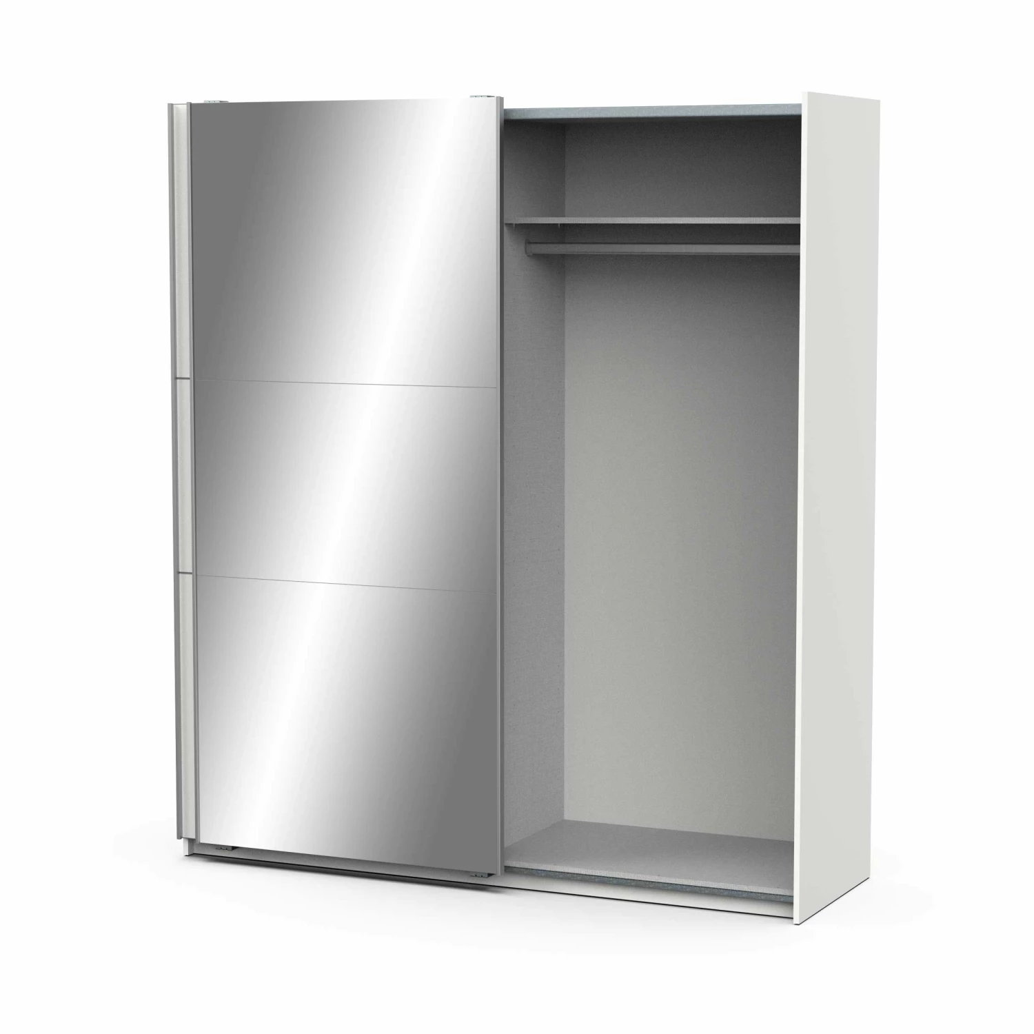 Penderie Spectre 178cm Avec Portes Coulissantes Et Miroir - Blanc Mat 2 Penderie Spectre 178cm Avec Portes Coulissantes Et Miroir - Blanc Mat – Image 2