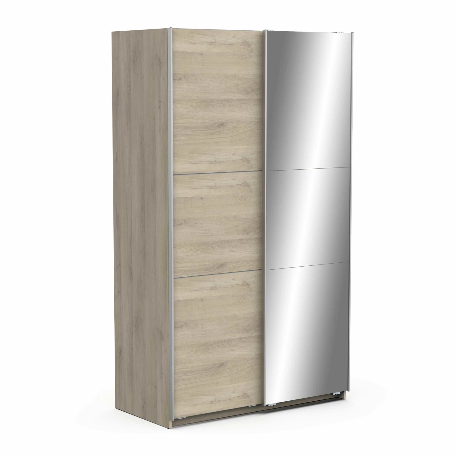 Penderie Spectre 116cm Avec Portes Coulissantes Et Miroir - Décor Chêne 8 Penderie Spectre 116cm Avec Portes Coulissantes Et Miroir - Décor Chêne – Image 8