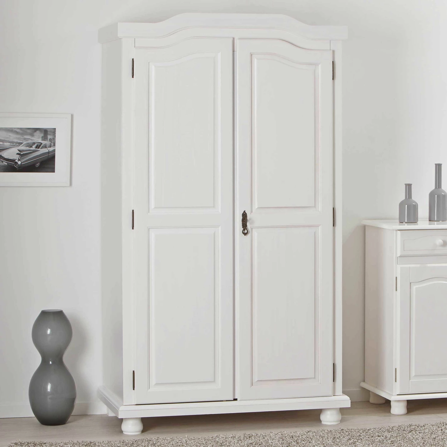 Garde-robe Bastian 104cm Avec 2 Portes - Blanc 1 Garde-robe Bastian 104cm Avec 2 Portes - Blanc
