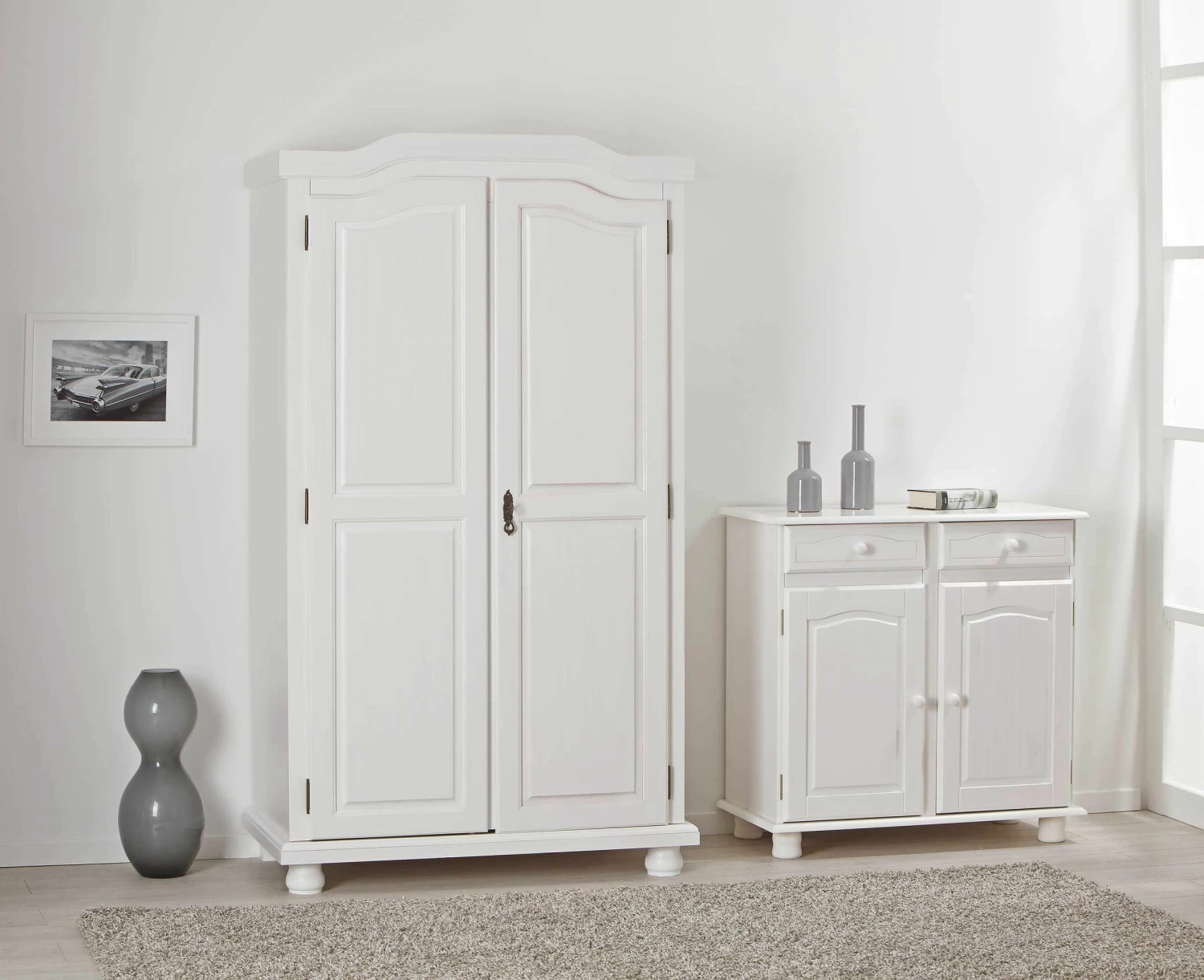 Garde-robe Bastian 104cm Avec 2 Portes - Blanc 9 Garde-robe Bastian 104cm Avec 2 Portes - Blanc – Image 9