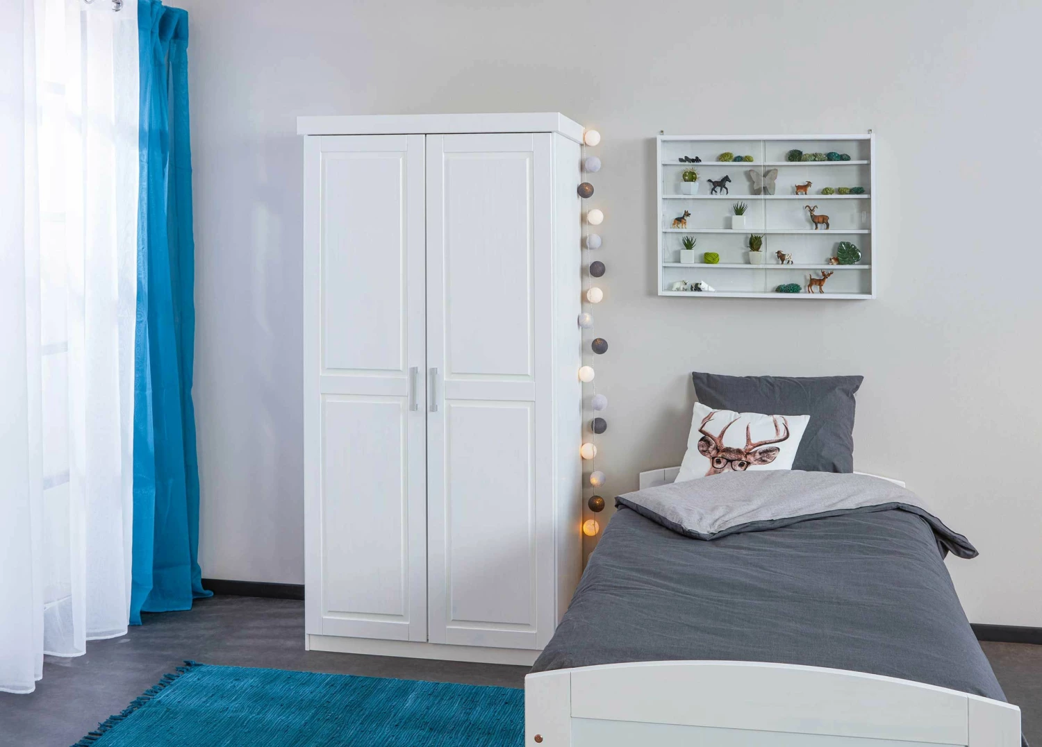 Garde-robe Léon 95cm Avec 2 Portes - Blanc 4 Garde-robe Léon 95cm Avec 2 Portes - Blanc – Image 4