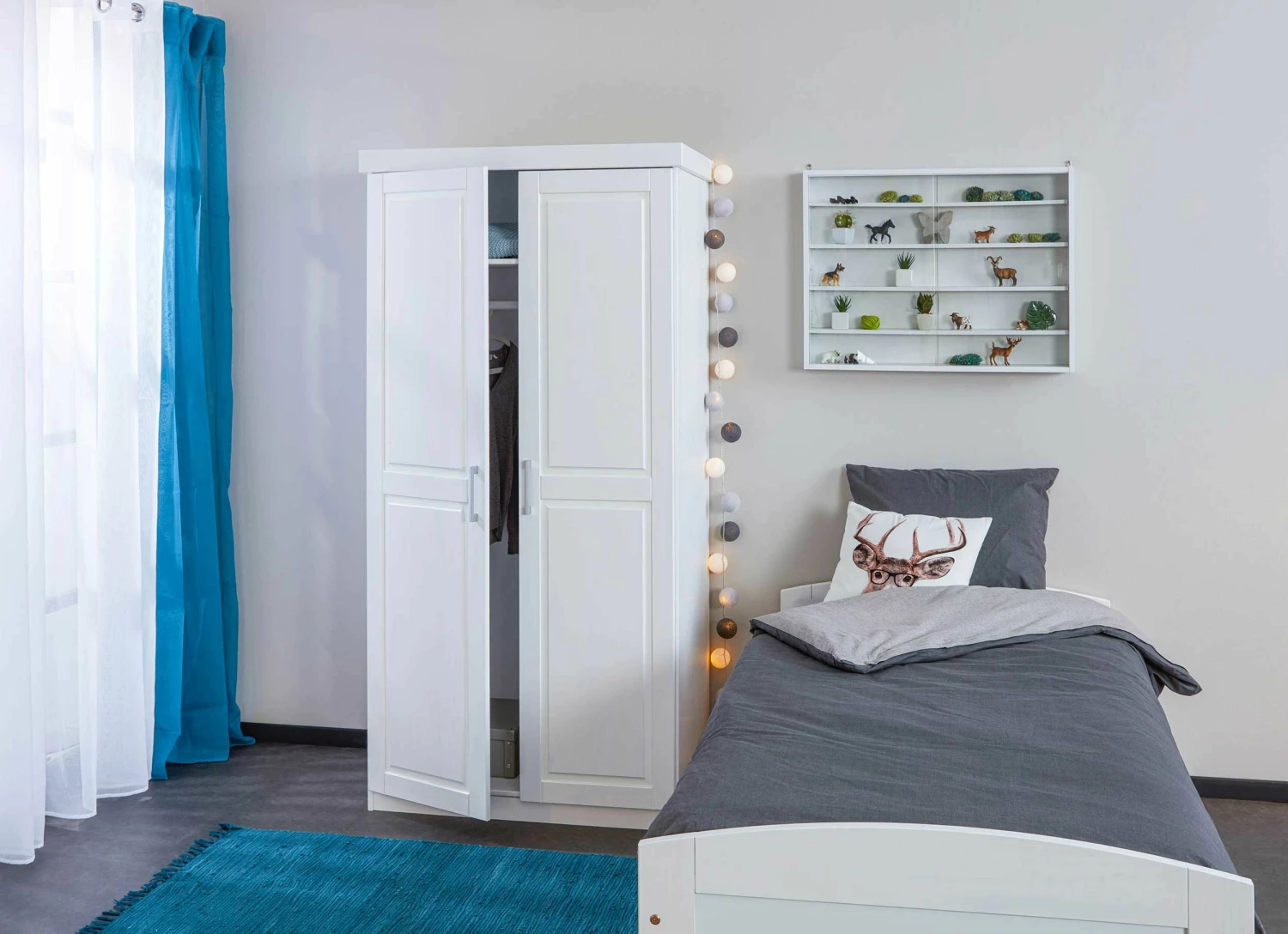 Garde-robe Léon 95cm Avec 2 Portes - Blanc 5 Garde-robe Léon 95cm Avec 2 Portes - Blanc – Image 5