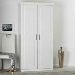 Garde-robe Léon 95cm Avec 2 Portes - Blanc