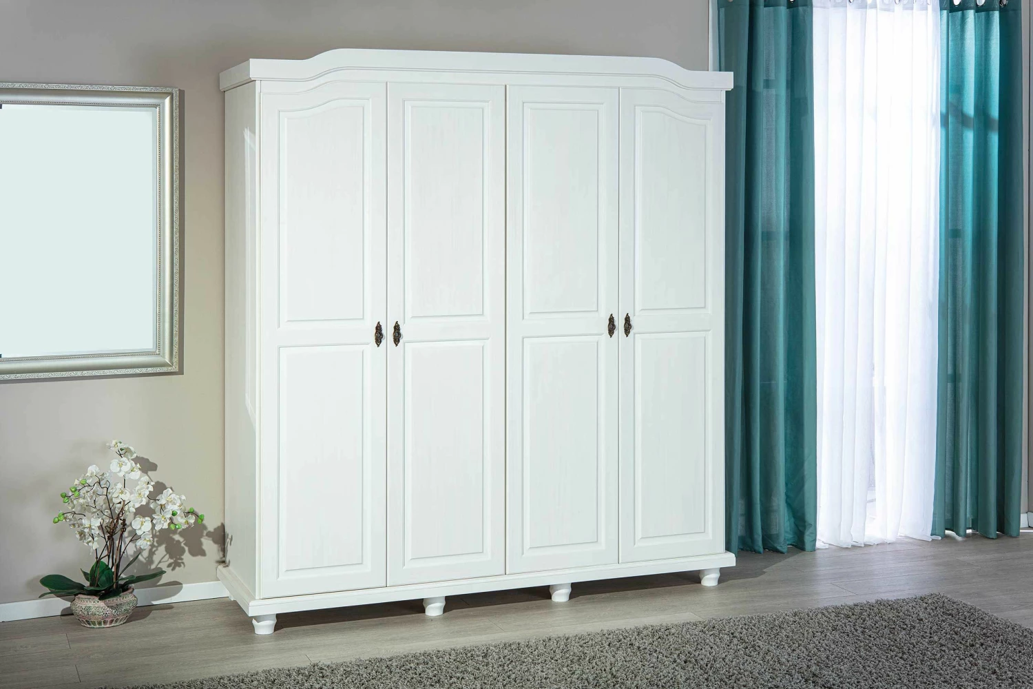 Garde-robe Ivy 197cm 4 Portes - Blanc 5 Garde-robe Ivy 197cm 4 Portes - Blanc – Image 5