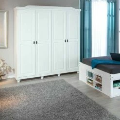 Garde-robe Ivy 197cm 4 Portes - Blanc