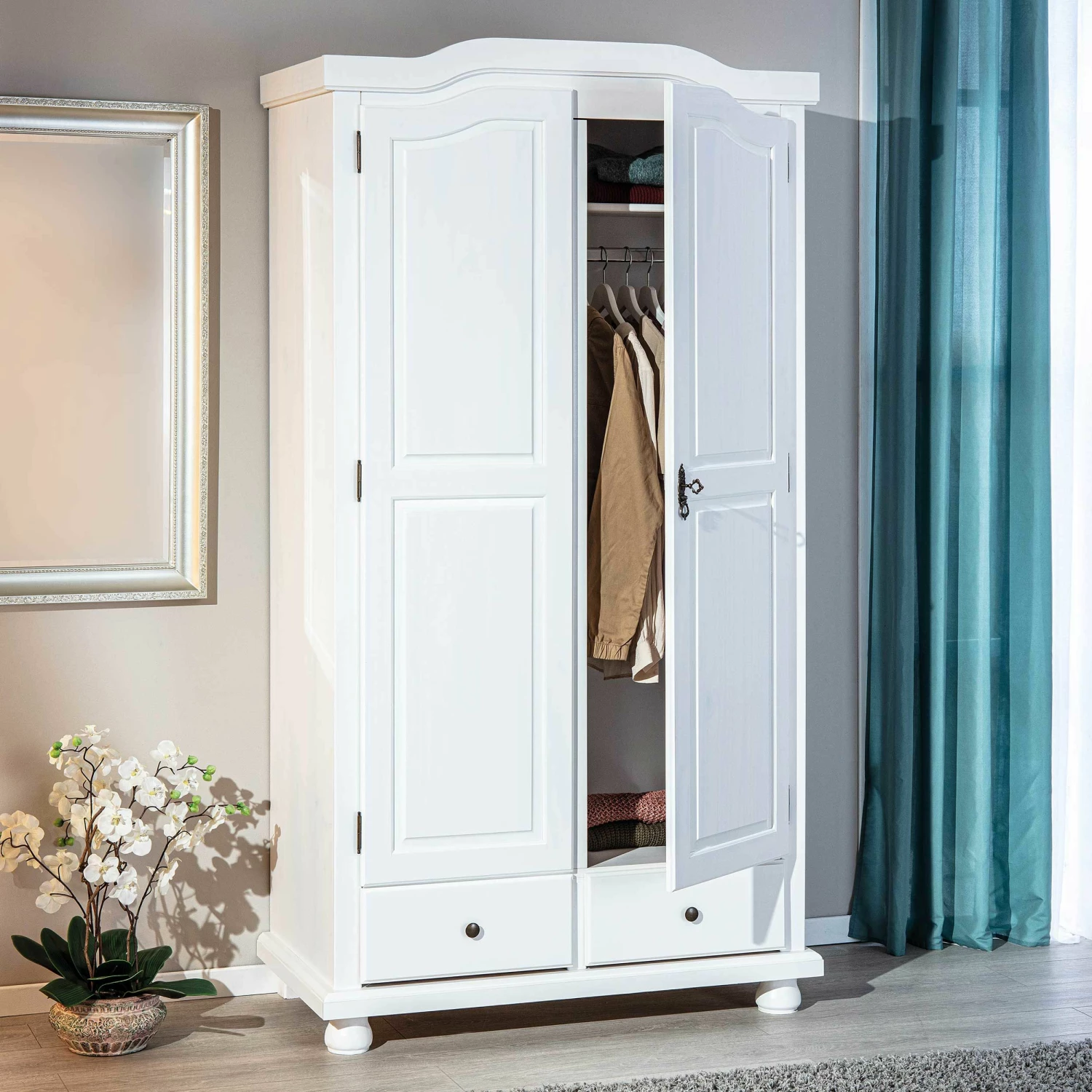 Garde-robe Ruth 104cm Avec 2 Portes - Blanc 8 Garde-robe Ruth 104cm Avec 2 Portes - Blanc – Image 8