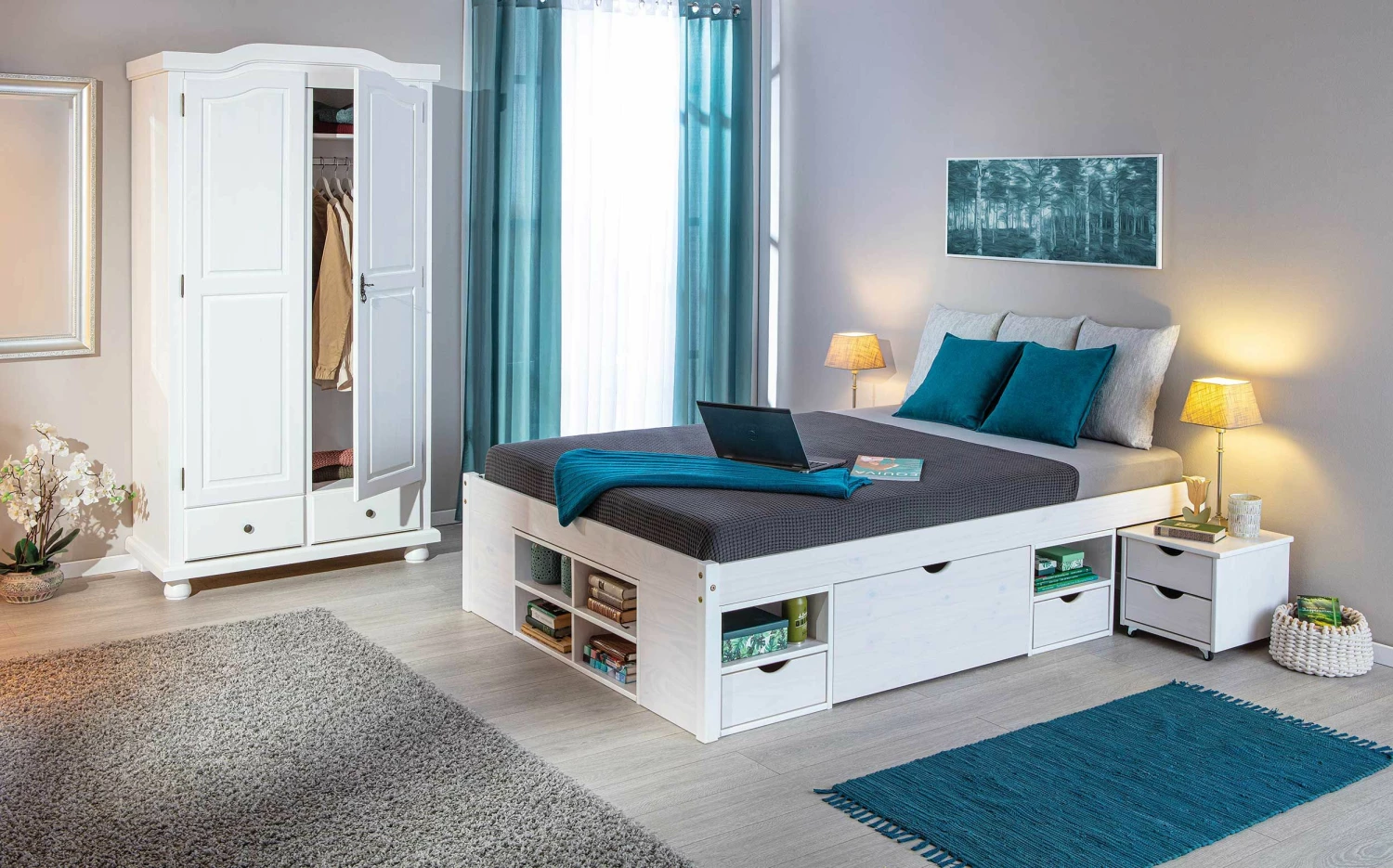 Garde-robe Ruth 104cm Avec 2 Portes - Blanc 4 Garde-robe Ruth 104cm Avec 2 Portes - Blanc – Image 4