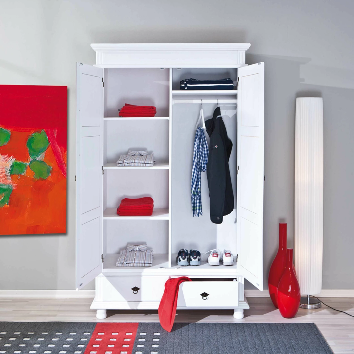 Armoire Danz 116cm Avec 2 Portes - Blanc 2 Armoire Danz 116cm Avec 2 Portes - Blanc – Image 2