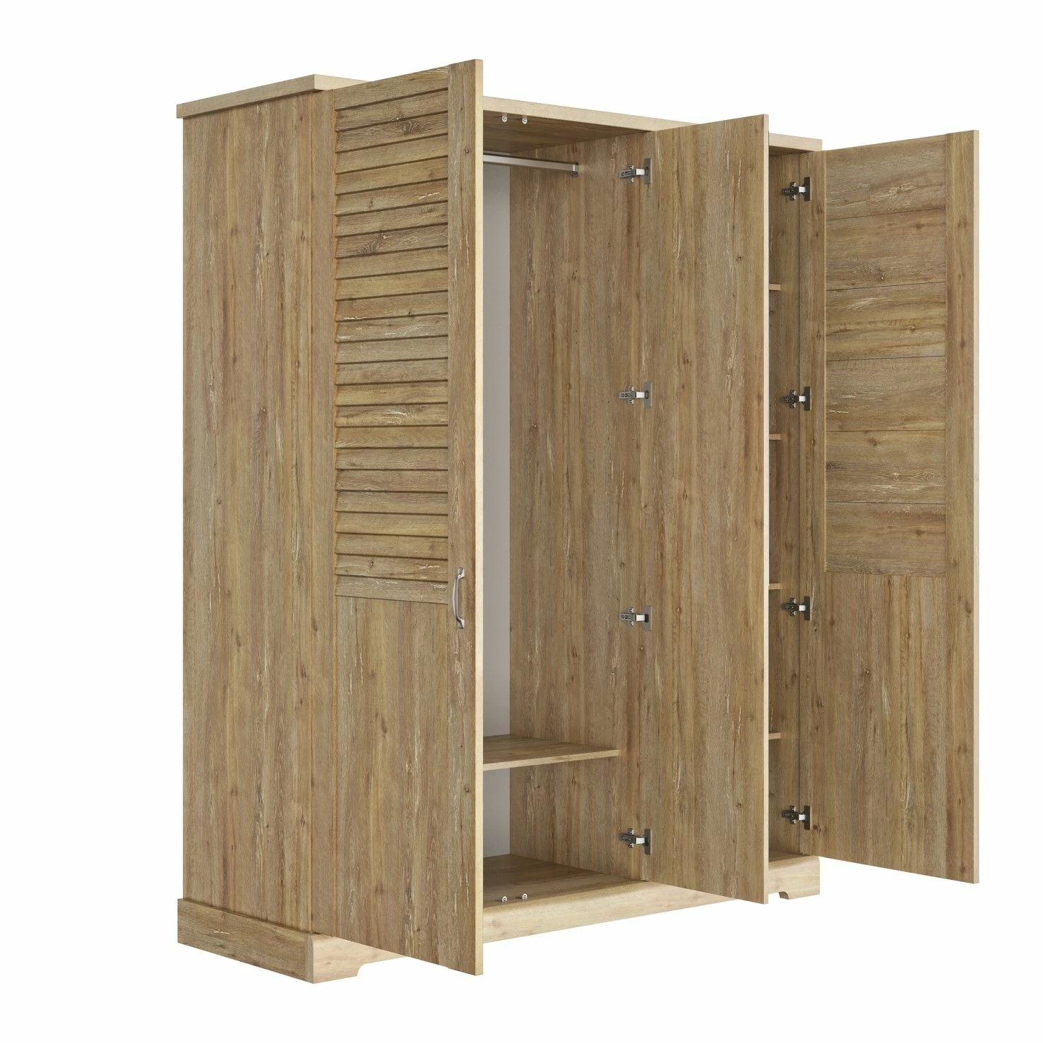 Armoire Wanda 170 Cm 3 Portes & Miroir - Châtaignier Marron 4 Armoire Wanda 170 Cm 3 Portes & Miroir - Châtaignier Marron – Image 4
