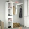Armoire Botan 138cm, 3 Planches & 1 Tringle & 1 Tiroir - Blanc