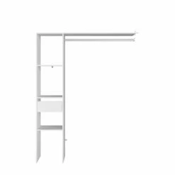 Armoire Botan 138cm, 3 Planches & 1 Tringle & 1 Tiroir - Blanc -EMOB-MEUBLES Ventes 301530 F 13cf