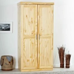 Garde-robe Léon 95cm Avec 2 Portes - Nature