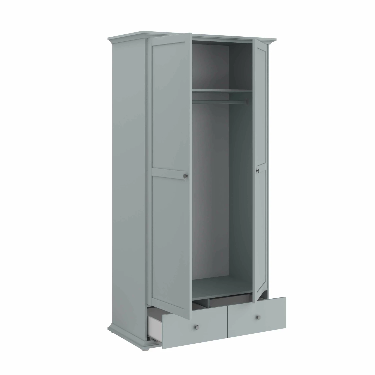 Armoire Morgane 105cm Avec 2 Portes - Gris 3 Armoire Morgane 105cm Avec 2 Portes - Gris – Image 3
