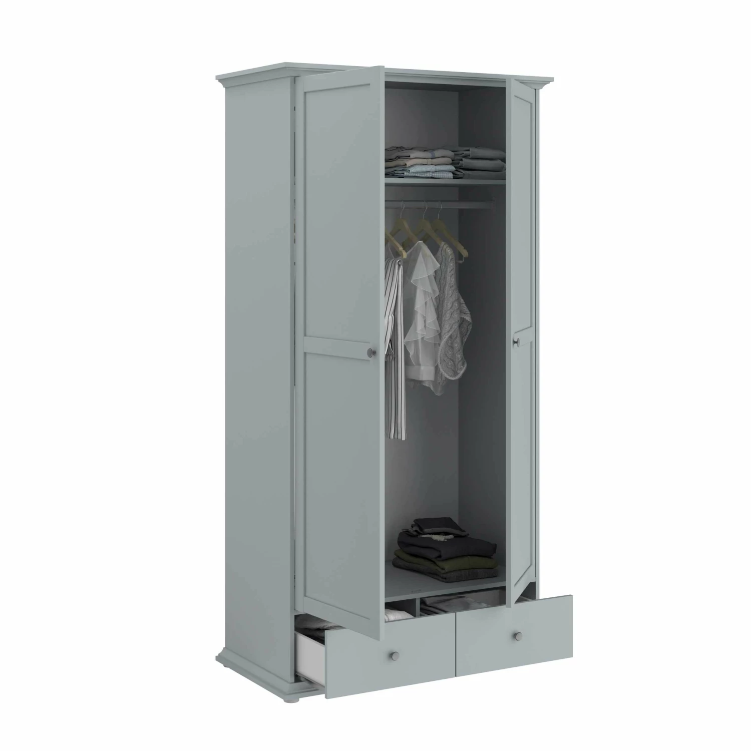 Armoire Morgane 105cm Avec 2 Portes - Gris 10 Armoire Morgane 105cm Avec 2 Portes - Gris – Image 10