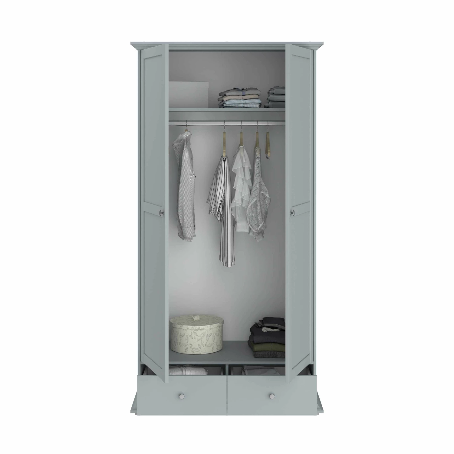 Armoire Morgane 105cm Avec 2 Portes - Gris 9 Armoire Morgane 105cm Avec 2 Portes - Gris – Image 9