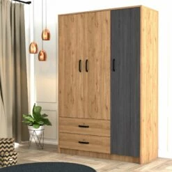 Armoire En Chêne Gris - Durable Et Fonctionnelle