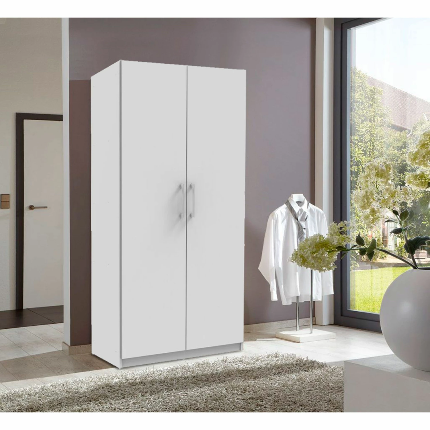 Armoire Tarn 80cm Avec 2 Portes - Blanc 2 Armoire Tarn 80cm Avec 2 Portes - Blanc – Image 2