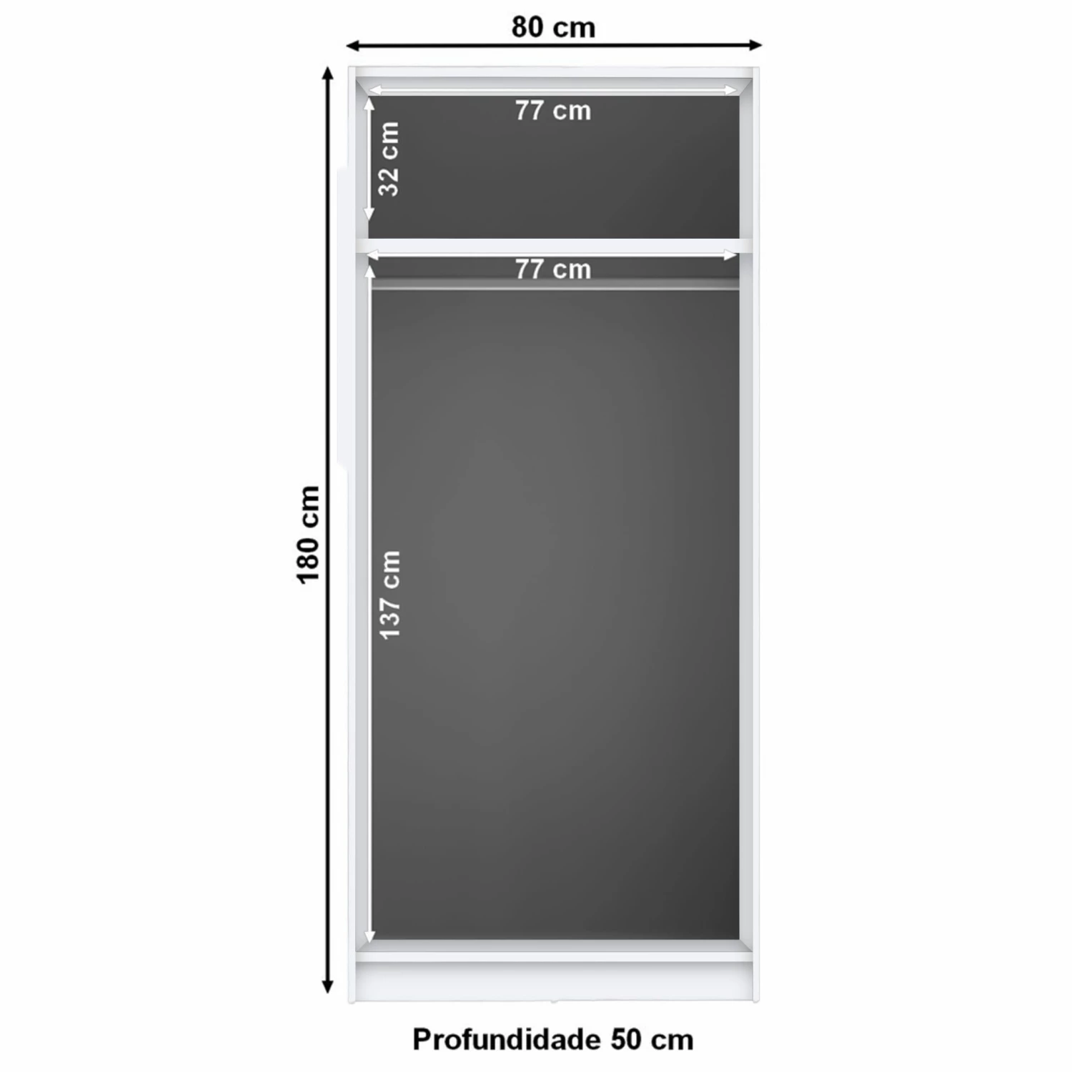 Armoire Tarn 80cm Avec 2 Portes - Blanc 4 Armoire Tarn 80cm Avec 2 Portes - Blanc – Image 4