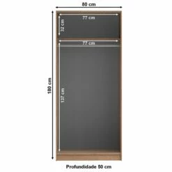 Armoire Tarn 80cm Avec 2 Portes - Noyer -EMOB-MEUBLES Ventes 5609875078739 5 3c8b