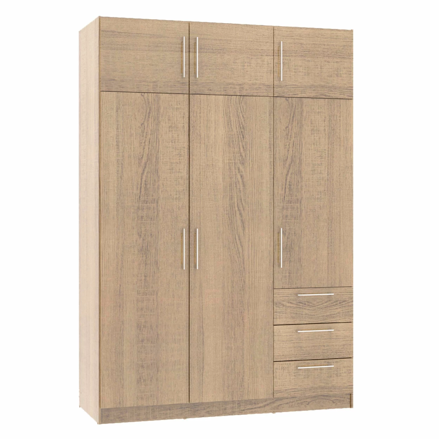 Armoire Noke 137cm Avec 6 Portes & 3 Tiroirs - Chêne 3 Armoire Noke 137cm Avec 6 Portes & 3 Tiroirs - Chêne – Image 3