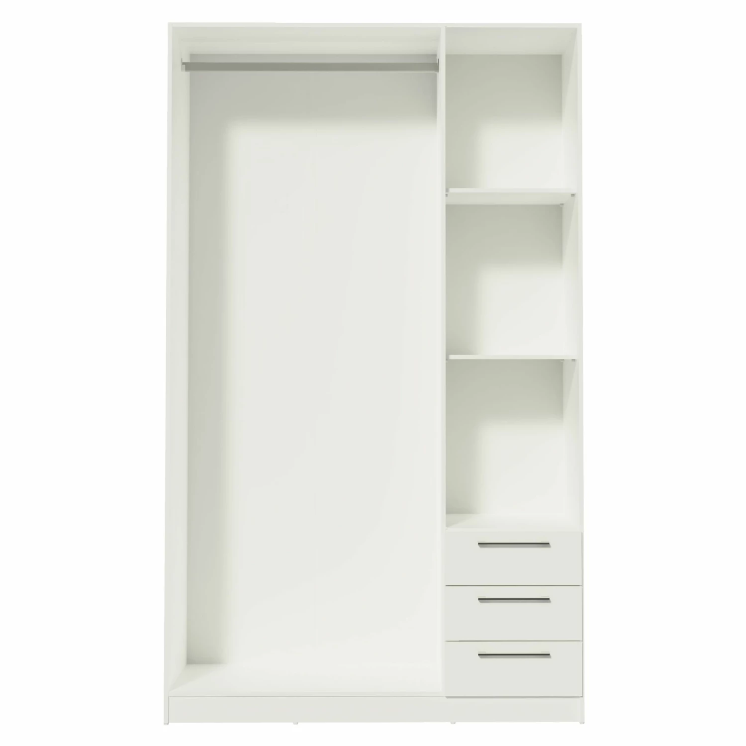 Armoire Tarn 120x200cm à 3 Portes & 3 Tiroirs - Blanc 2 Armoire Tarn 120x200cm à 3 Portes & 3 Tiroirs - Blanc – Image 2