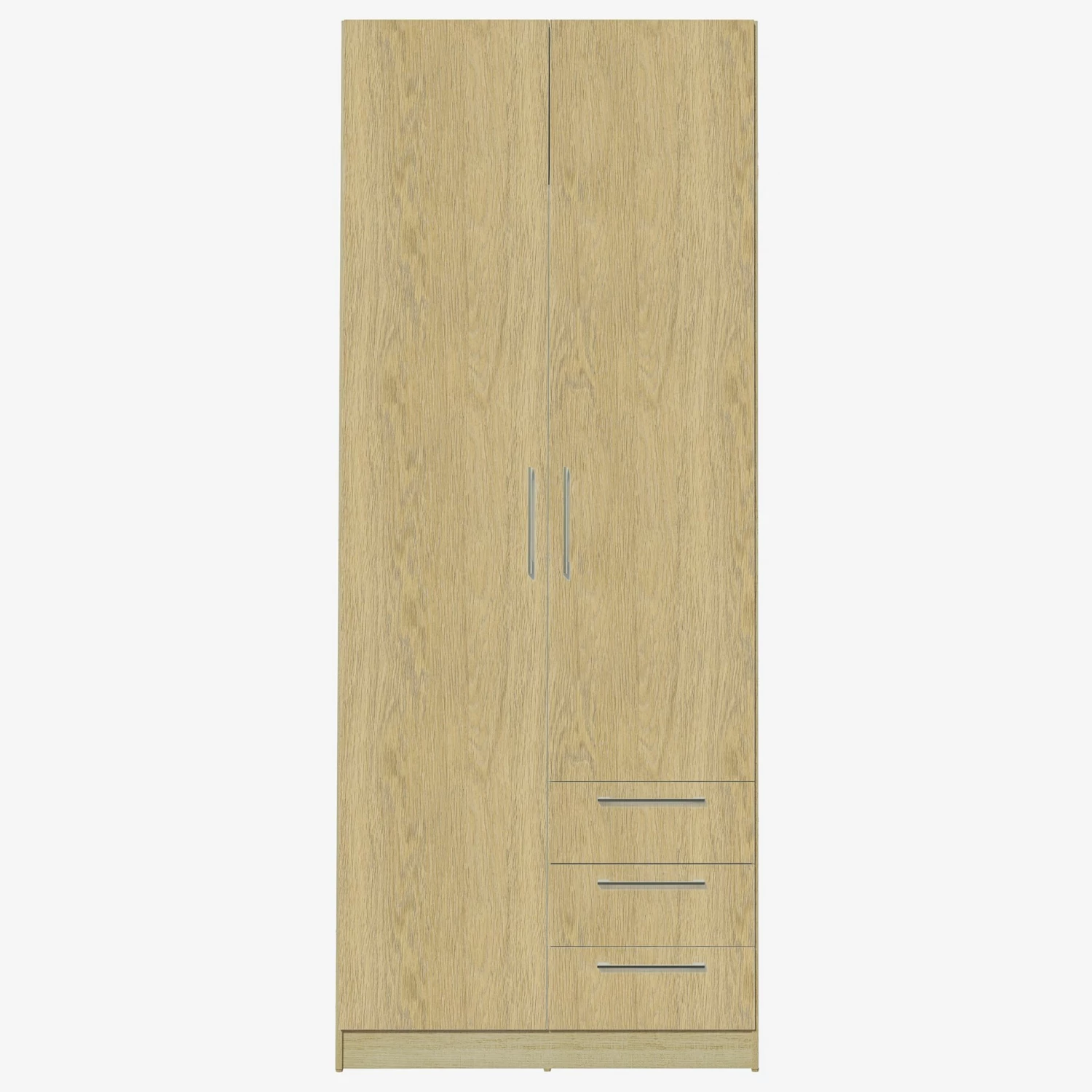 Armoire Tarn 80cm Avec 2 Portes Et 3 Tiroirs - Chêne 1 Armoire Tarn 80cm Avec 2 Portes Et 3 Tiroirs - Chêne