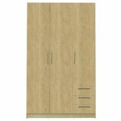 Armoire Tarn 120cm à 3 Portes & 3 Tiroirs - Chêne