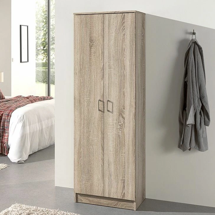 Armoire De Rangement Ray 60cm à 2 Portes Et 4 Tablettes - Chêne Sonoma 1 Armoire De Rangement Ray 60cm à 2 Portes Et 4 Tablettes - Chêne Sonoma