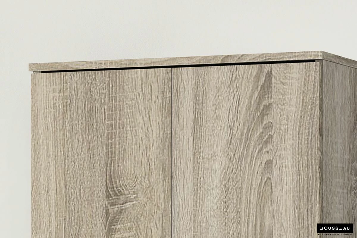 Armoire De Rangement Ray 60cm à 2 Portes Et 4 Tablettes - Chêne Sonoma 5 Armoire De Rangement Ray 60cm à 2 Portes Et 4 Tablettes - Chêne Sonoma – Image 5