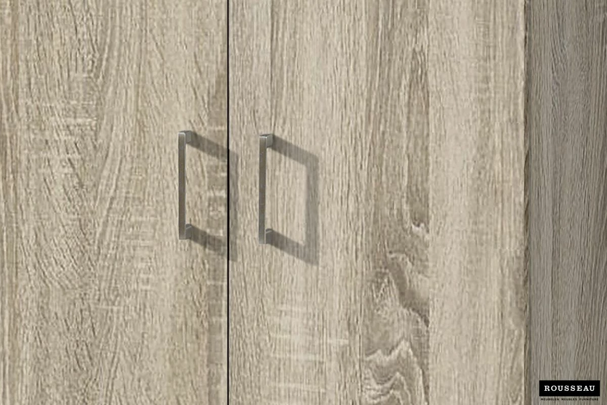 Armoire De Rangement Ray 60cm à 2 Portes Et 4 Tablettes - Chêne Sonoma 4 Armoire De Rangement Ray 60cm à 2 Portes Et 4 Tablettes - Chêne Sonoma – Image 4