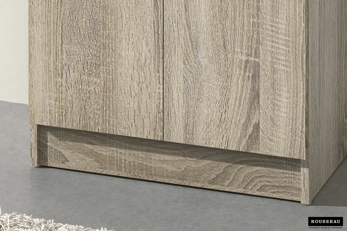 Armoire De Rangement Ray 60cm à 2 Portes Et 4 Tablettes - Chêne Sonoma 3 Armoire De Rangement Ray 60cm à 2 Portes Et 4 Tablettes - Chêne Sonoma – Image 3
