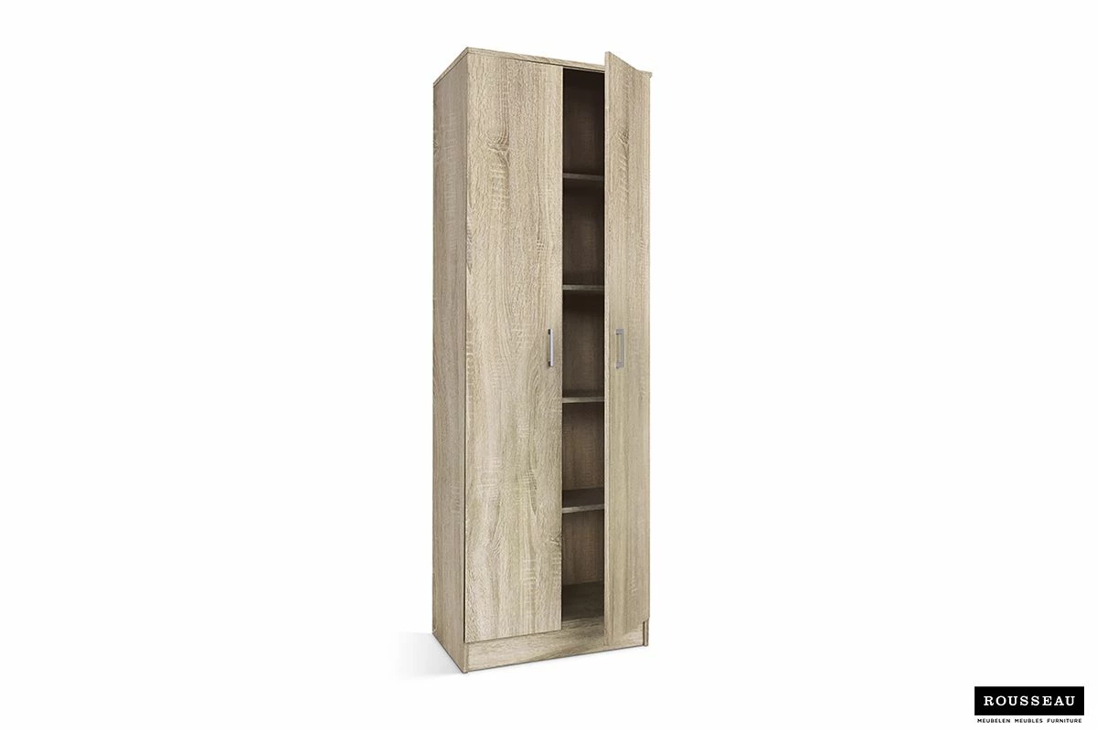 Armoire De Rangement Ray 60cm à 2 Portes Et 4 Tablettes - Chêne Sonoma 6 Armoire De Rangement Ray 60cm à 2 Portes Et 4 Tablettes - Chêne Sonoma – Image 6