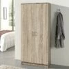 Armoire De Rangement Ray 80cm à 2 Portes Et 4 Tablettes - Chêne Sonoma