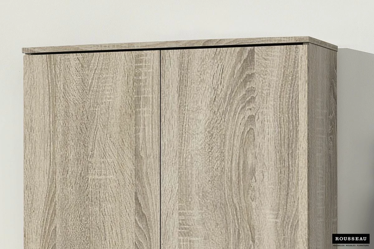 Armoire De Rangement Ray 80cm à 2 Portes Et 4 Tablettes - Chêne Sonoma 5 Armoire De Rangement Ray 80cm à 2 Portes Et 4 Tablettes - Chêne Sonoma – Image 5