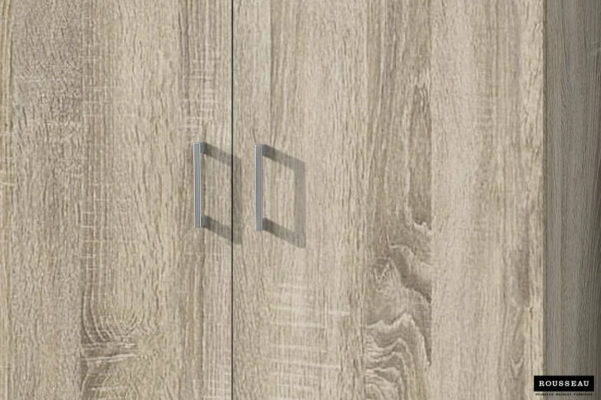 Armoire De Rangement Ray 80cm à 2 Portes Et 4 Tablettes - Chêne Sonoma 4 Armoire De Rangement Ray 80cm à 2 Portes Et 4 Tablettes - Chêne Sonoma – Image 4