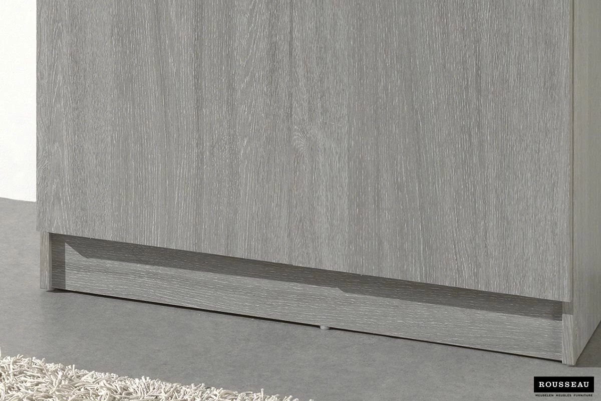 Armoire De Rangement Ray 80cm à 2 Portes Et 4 Tablettes - Chêne Gris 3 Armoire De Rangement Ray 80cm à 2 Portes Et 4 Tablettes - Chêne Gris – Image 3