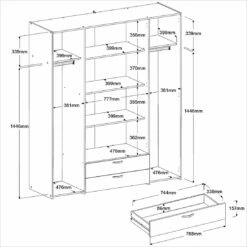 Armoire De Rangement Salvador 4 Portes & 2 Tiroirs - Blanc 12 Armoire De Rangement Salvador 4 Portes & 2 Tiroirs - Blanc -EMOB-MEUBLES Ventes 6510 6511 a4pt picto mm 2 baa1