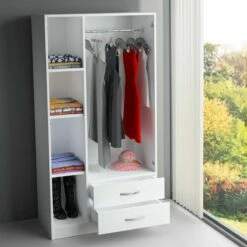 Armoire Furny Home" | 90cm De Large | 100% Mélamine | 3 Tiroirs | Blanc -EMOB-MEUBLES Ventes 756FRN3902 20 202 38cc