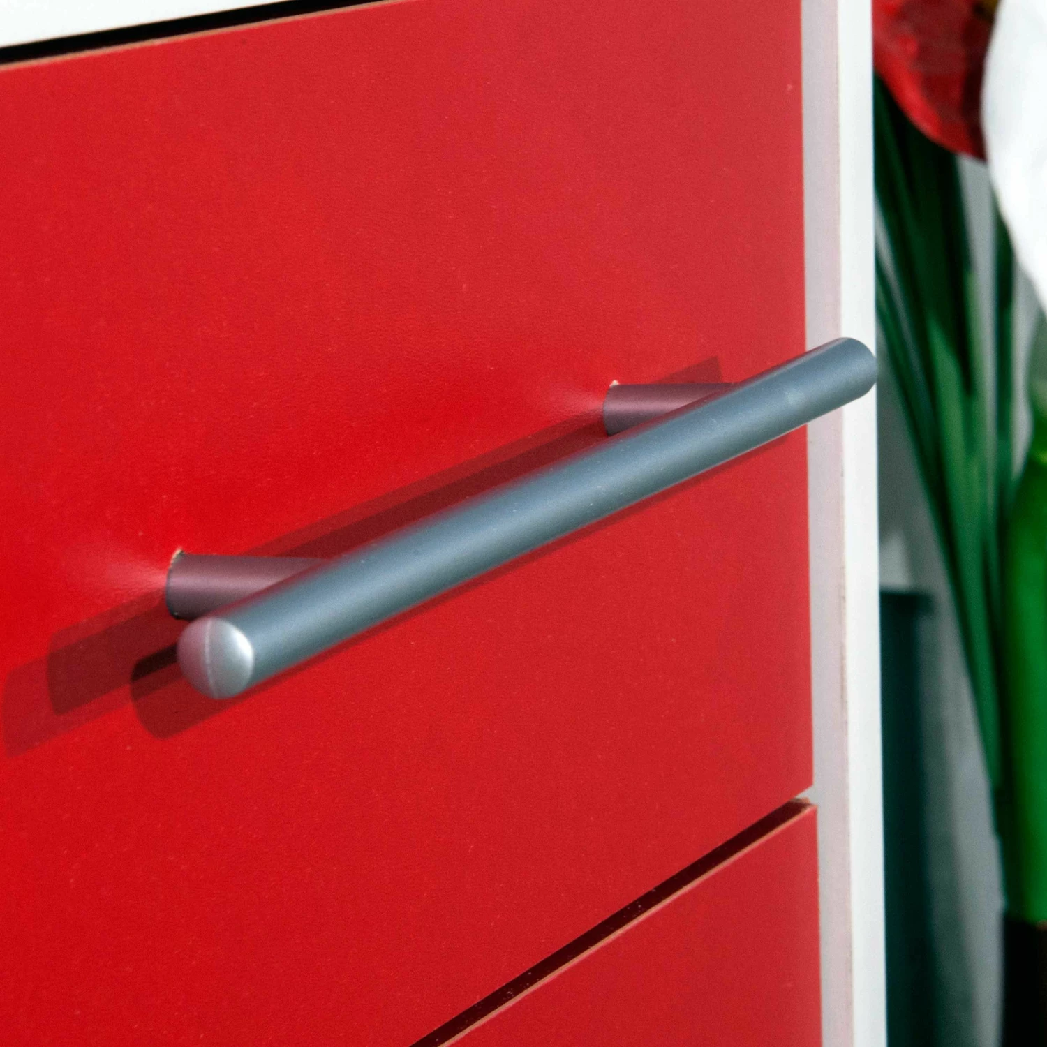 Desserte Cesar Pour Four à Micro-ondes - Blanc/rouge 5 Desserte Cesar Pour Four à Micro-ondes - Blanc/rouge – Image 5