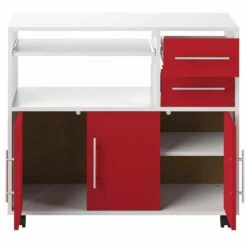 Desserte Cesar Pour Four à Micro-ondes - Blanc/rouge 17 Desserte Cesar Pour Four à Micro-ondes - Blanc/rouge -EMOB-MEUBLES Ventes 8035A2179A80 Marius Low red 5 2fc6