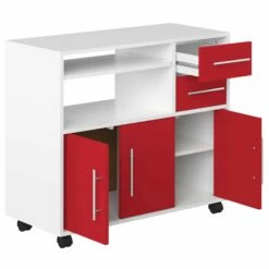 Desserte Cesar Pour Four à Micro-ondes - Blanc/rouge 18 Desserte Cesar Pour Four à Micro-ondes - Blanc/rouge -EMOB-MEUBLES Ventes 8035A2179A80 Marius Low red 6 389e